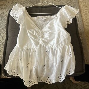White Eyelet Women's Top